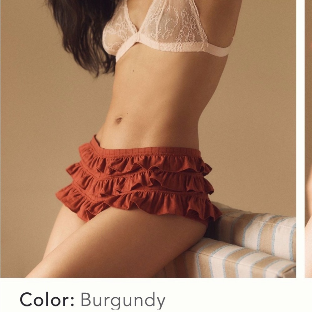 🧁Anthropologie Ruffled Panties in Rust - Picture 5 of 8
